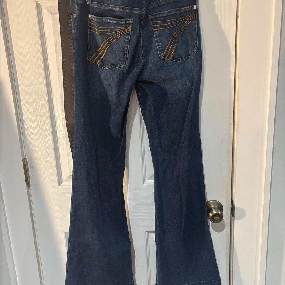 7 For All Mankind Dark Blue Flare Jeans
